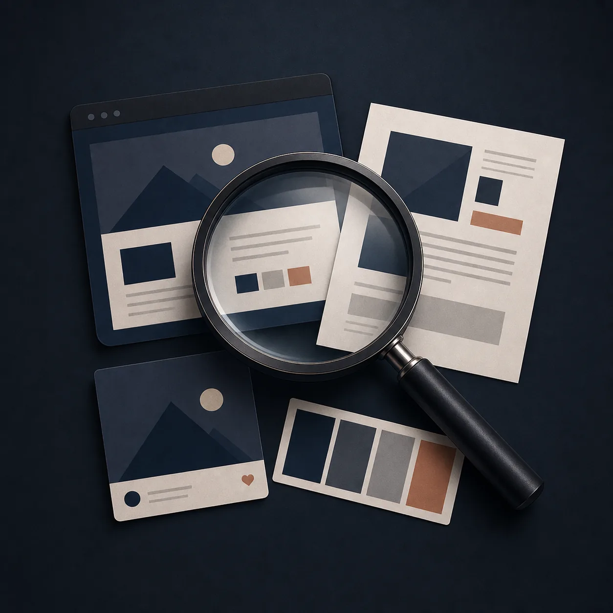 Brand touchpoints under review with a magnifying glass